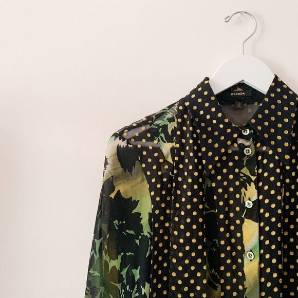 Escada Silk Floral Blouse - M - Picture 3 of 4